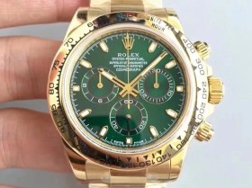 AR廠頂級勞力士迪通拿繫列116508金綠迪18k金機械計時男錶一比一復刻