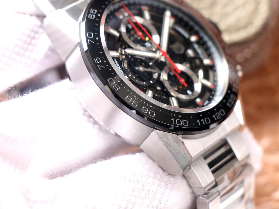 泰格豪雅卡萊拉高仿手錶 XF廠 CAR2A1W.BA0703 鋼帶款￥4480-高仿錶