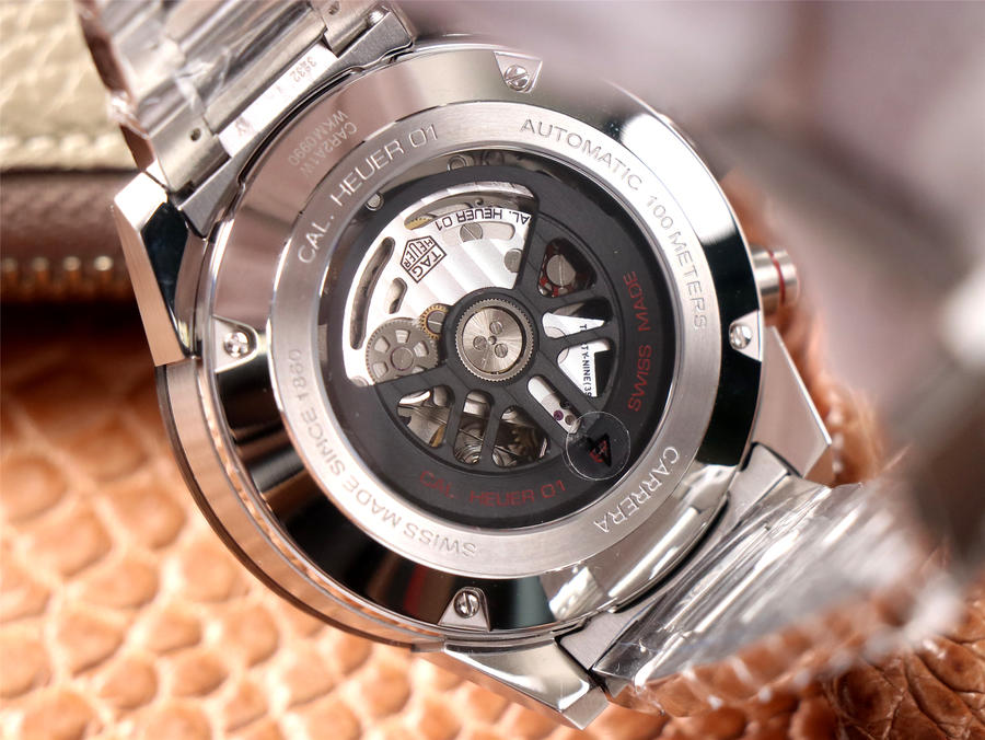 泰格豪雅卡萊拉高仿手錶 XF廠 CAR2A1W.BA0703 鋼帶款￥4480-高仿錶