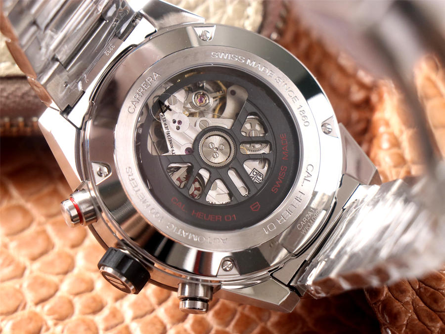 泰格豪雅卡萊拉高仿手錶 XF廠 CAR2A1W.BA0703 鋼帶款￥4480-高仿錶