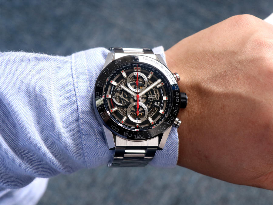 泰格豪雅卡萊拉高仿手錶 XF廠 CAR2A1W.BA0703 鋼帶款￥4480-高仿錶