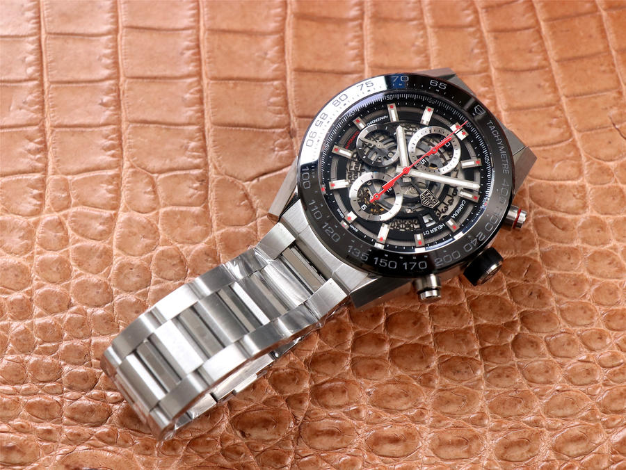 泰格豪雅卡萊拉高仿手錶 XF廠 CAR2A1W.BA0703 鋼帶款￥4480-高仿錶