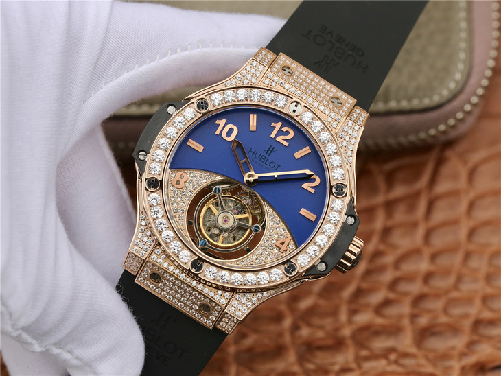 恆寶Hublot宇宙大爆炸陀飛輪手錶鉆石版￥8800-高仿錶