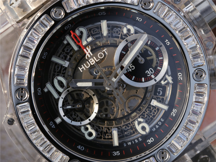 HB廠復刻手錶宇舶玻璃計時BIG BANG繫列411.JX.4802.RT“全透腕錶”￥4880-高仿錶