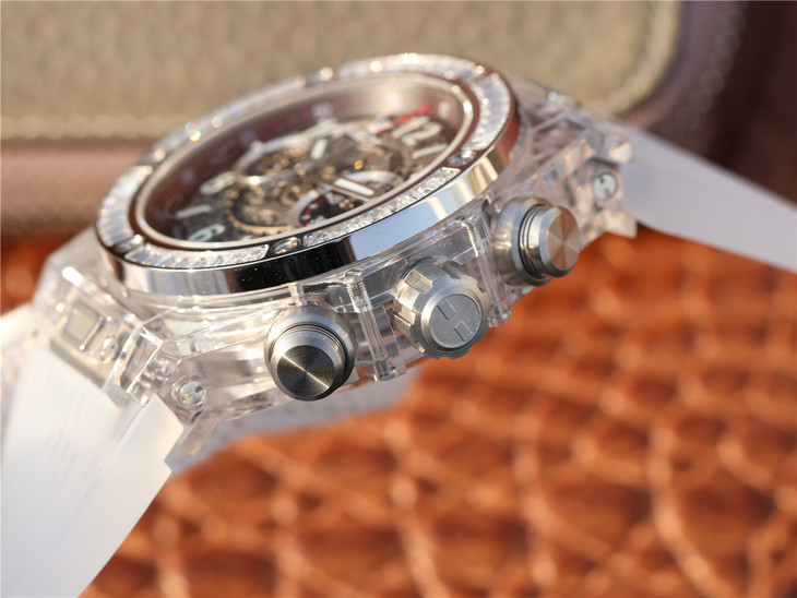 HB廠復刻手錶宇舶玻璃計時BIG BANG繫列411.JX.4802.RT“全透腕錶”￥4880-高仿錶