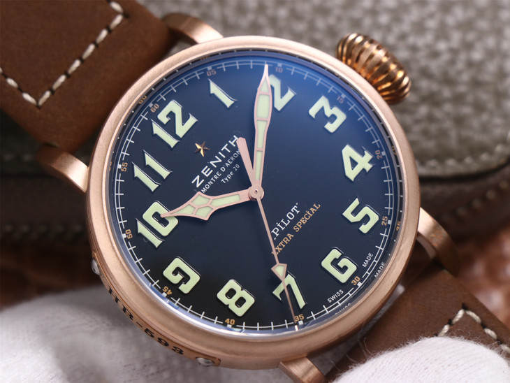 高仿手錶真力時飛行員手錶 xf廠手錶真力時大飛 29.2430.679/21.C753 青銅腕錶￥3380-高仿錶