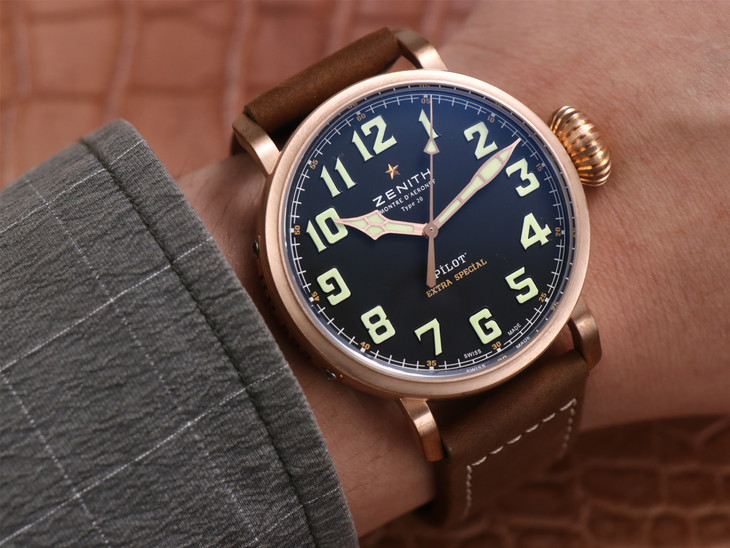 高仿手錶真力時飛行員手錶 xf廠手錶真力時大飛 29.2430.679/21.C753 青銅腕錶￥3380-高仿錶