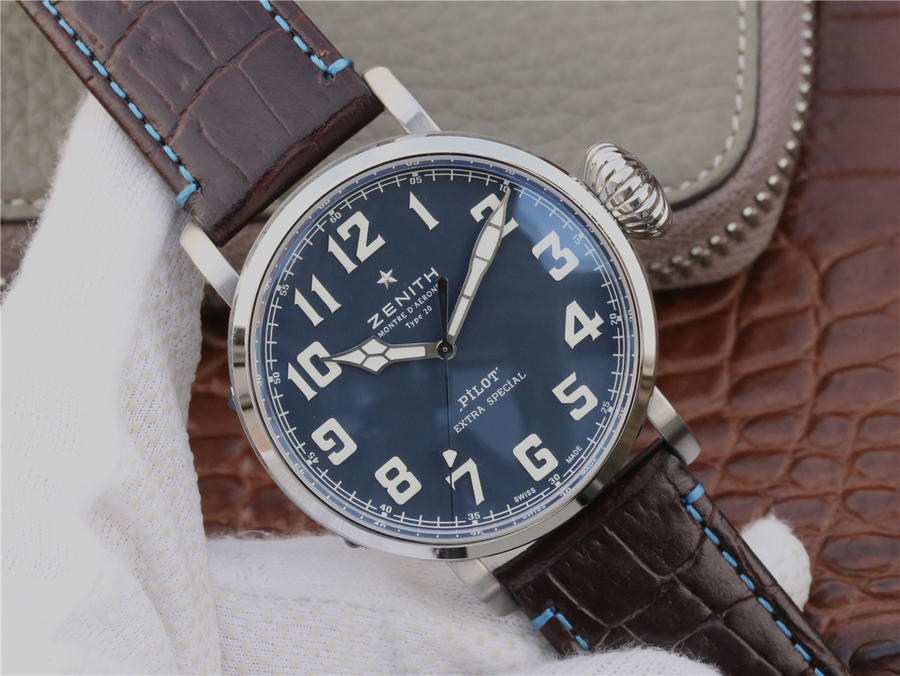 高仿真力時飛行員 XF真力時飛行員c738藍面￥3180-高仿錶