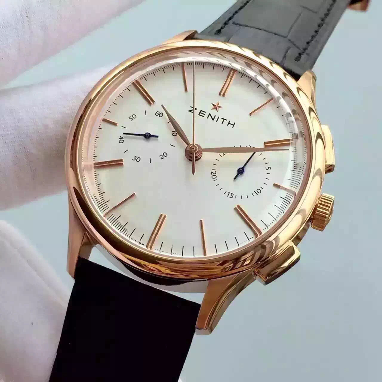 真力時玫瑰金仿真 真力時 2016年款式計時碼錶￥3480-高仿錶