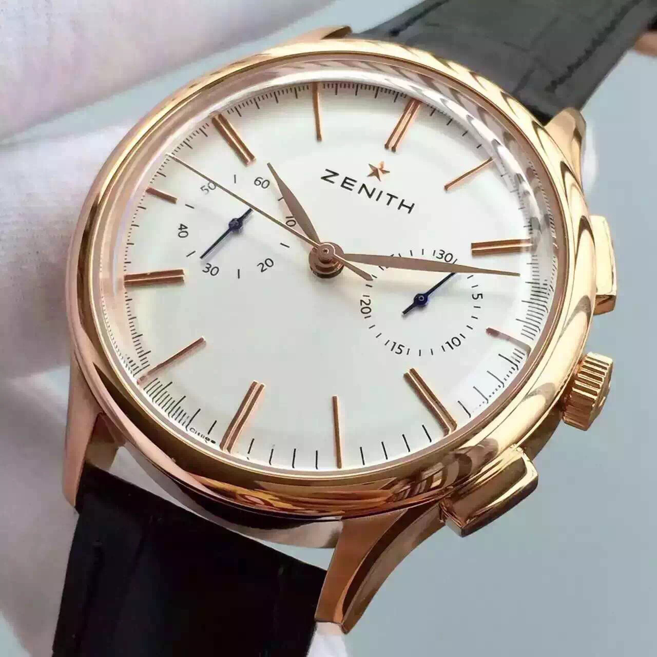 真力時玫瑰金仿真 真力時 2016年款式計時碼錶￥3480-高仿錶