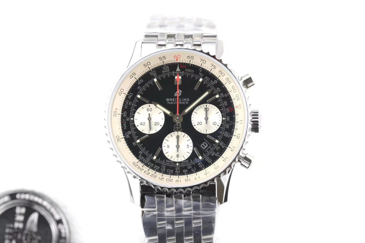 百年靈航空計時1比1高仿男錶 gf百年靈航空計時1繫列 AB0121211B1A1 黑盤￥3980-高仿錶