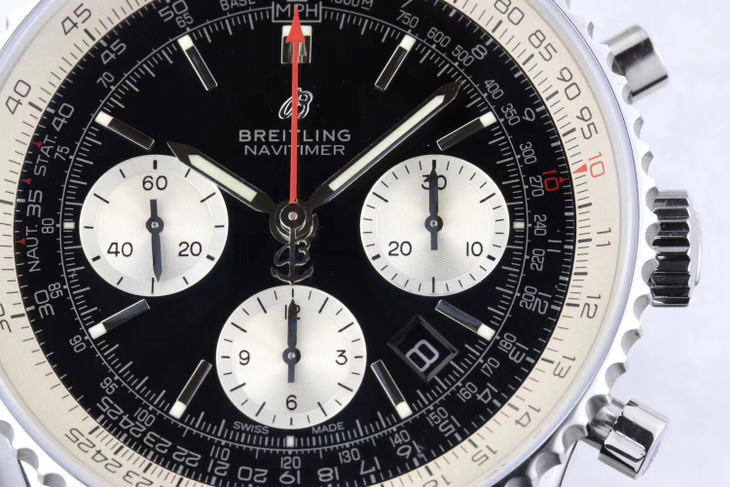 百年靈航空計時1比1高仿男錶 gf百年靈航空計時1繫列 AB0121211B1A1 黑盤￥3980-高仿錶