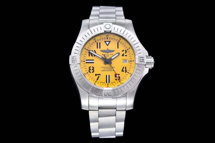 百年靈復仇者深潛海狼1比1復刻 gf百年靈復仇者繫列A17319101I1A1 黃色盤面￥3480-高仿錶