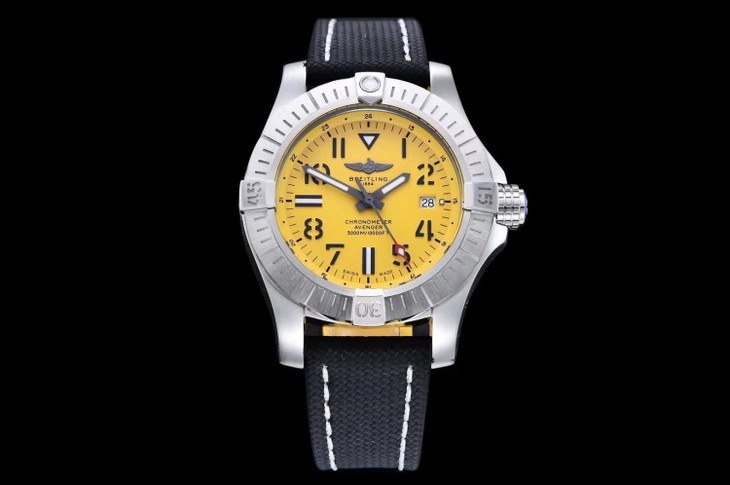 百年靈復仇者深潛海狼1比1復刻 gf百年靈復仇者繫列A17319101I1A1 黃色盤面￥3480-高仿錶