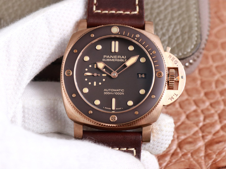 沛納海968高仿錶價格 vs廠錶沛納海PAM00968 青銅男士手錶￥3980-高仿錶