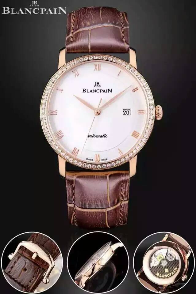 【商務】寶珀Blancpain 經典繫列 6651-3642 18K玫瑰金 男士自動機械錶 商務腕錶￥2980 -高仿錶