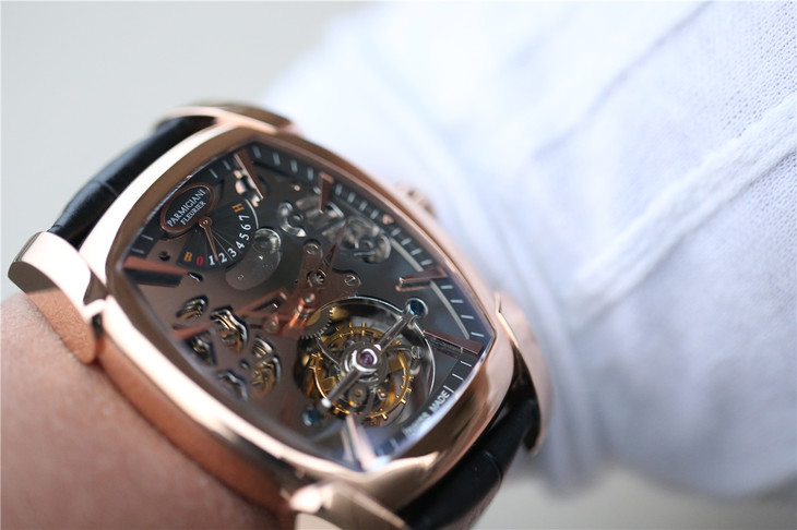 帕瑪強尼香港高仿鏤空手錶 BM帕瑪強尼TOURBILLON繫列PF601254.01 陀飛輪￥8800-高仿錶