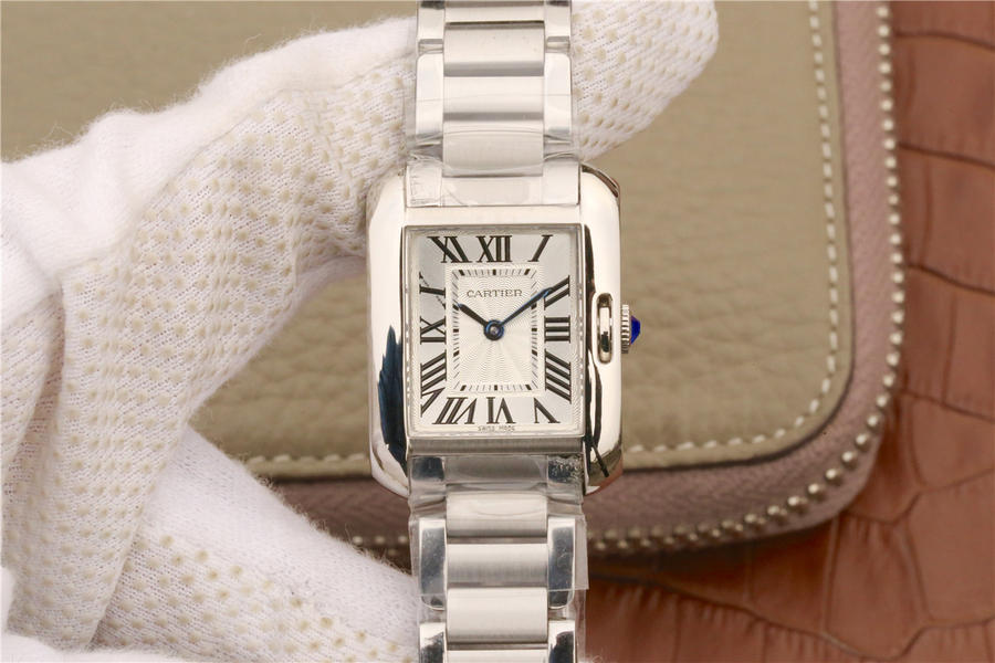 卡地亞tank繫列高仿 GS卡地亞坦克W5310022女士￥2880-高仿錶