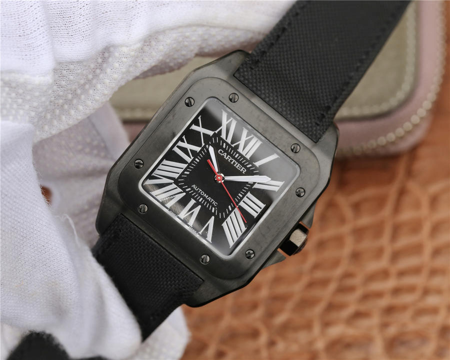 高仿卡地亞山度士圖片 RB卡地亞山度士黑騎士WSSA0006￥3180-高仿錶