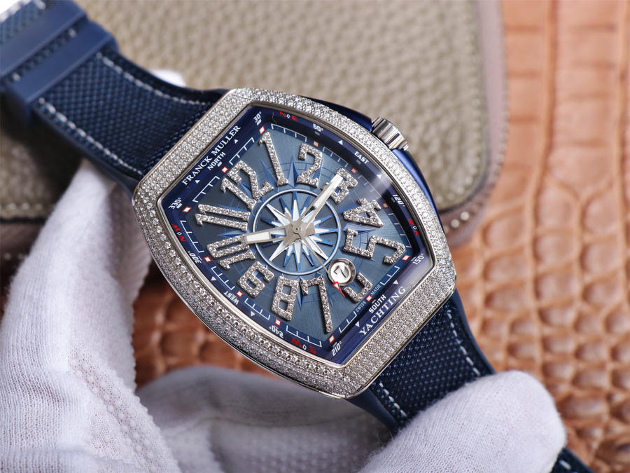 ZF廠手表法蘭克穆勒藍遊艇 V45 復刻價格男表￥4580-高仿錶