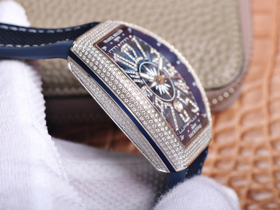 ZF廠手表法蘭克穆勒藍遊艇 V45 復刻價格男表￥4580-高仿錶