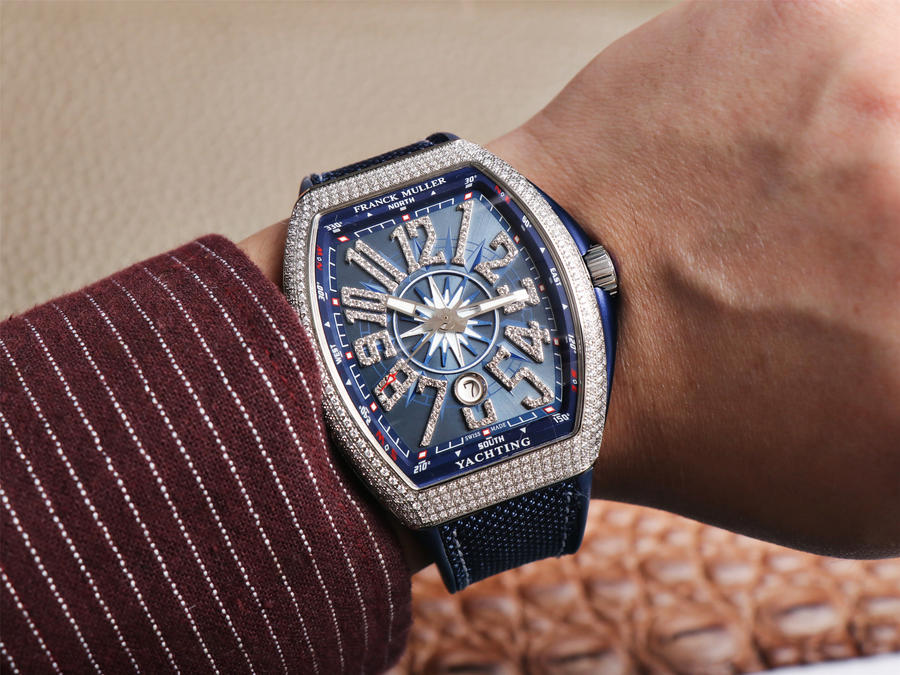 ZF廠手表法蘭克穆勒藍遊艇 V45 復刻價格男表￥4580-高仿錶
