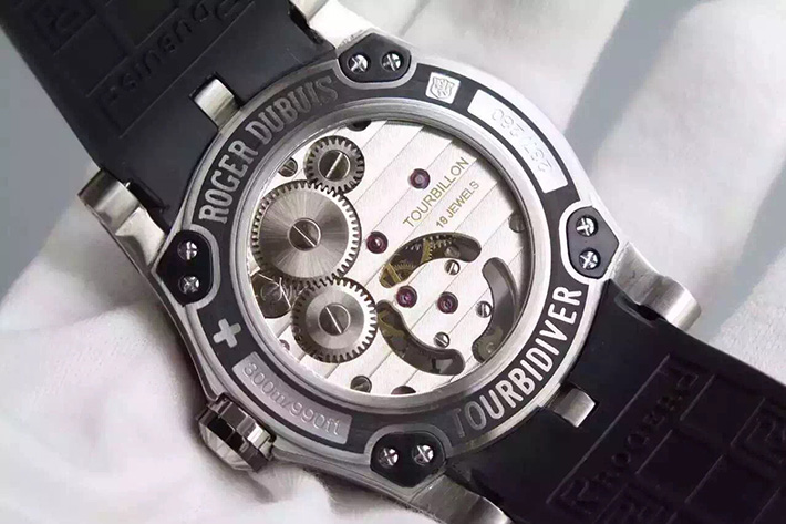 Roger Dubuis 羅傑杜比 EasyDiver繫列 真陀飛輪手動上鏈機械 Tourbidiver 男錶￥5580-高仿錶