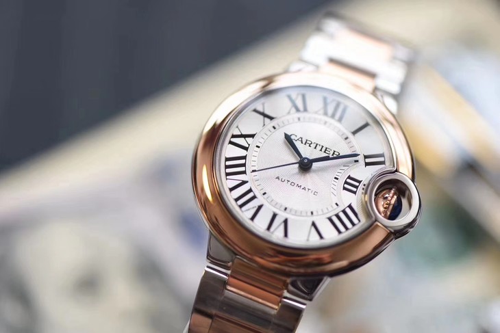 V6廠卡地亞藍氣球33mm價格 W2BB0023 間金藍氣球女錶精仿錶￥3180-高仿錶