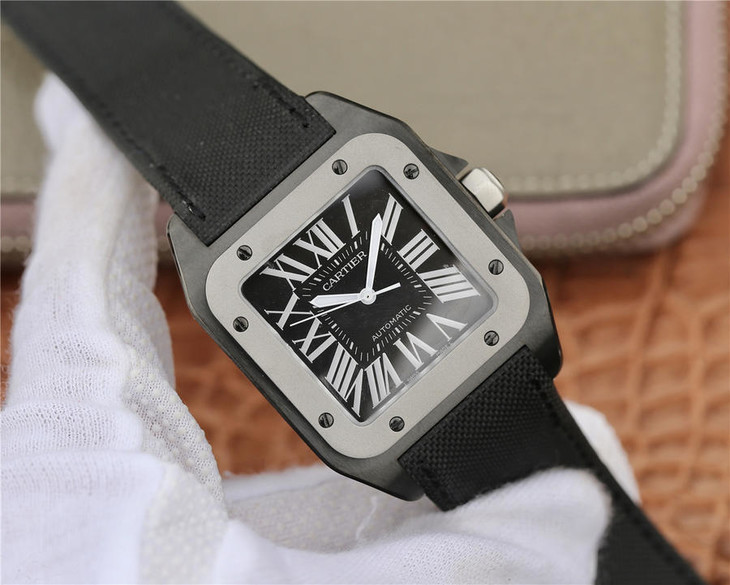 1比1高仿卡地亞山度士 RB卡地亞山度士黑騎士W2020010￥3180-高仿錶