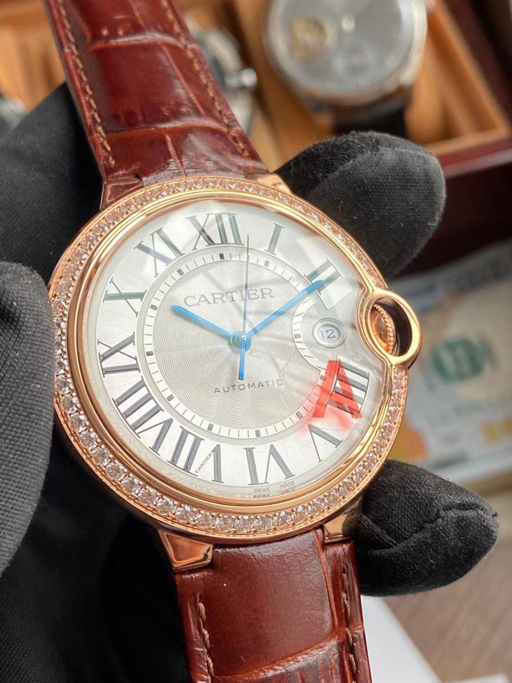 1比1高仿卡地亞藍氣球男錶價格玫瑰金 WJBB0035￥2980-高仿錶