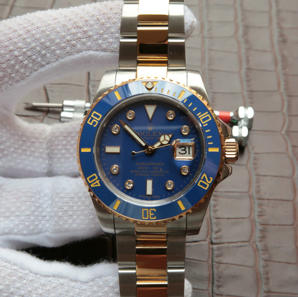 N廠一比一復刻包金勞力士116613LB-97203間金藍水鬼v7鑲鉆版-高仿錶 N廠一比一復刻包金勞力士116613LB-97203間金藍水鬼v7鑲鉆版-高仿錶