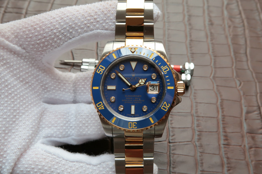 N廠一比一復刻包金勞力士116613LB-97203間金藍水鬼v7鑲鉆版-高仿錶 N廠一比一復刻包金勞力士116613LB-97203間金藍水鬼v7鑲鉆版-高仿錶