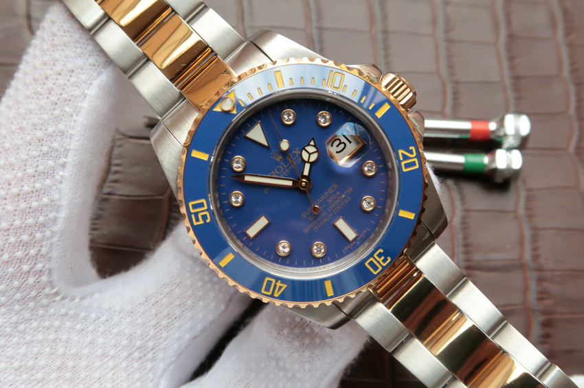 N廠一比一復刻包金勞力士116613LB-97203間金藍水鬼v7鑲鉆版-高仿錶 N廠一比一復刻包金勞力士116613LB-97203間金藍水鬼v7鑲鉆版-高仿錶