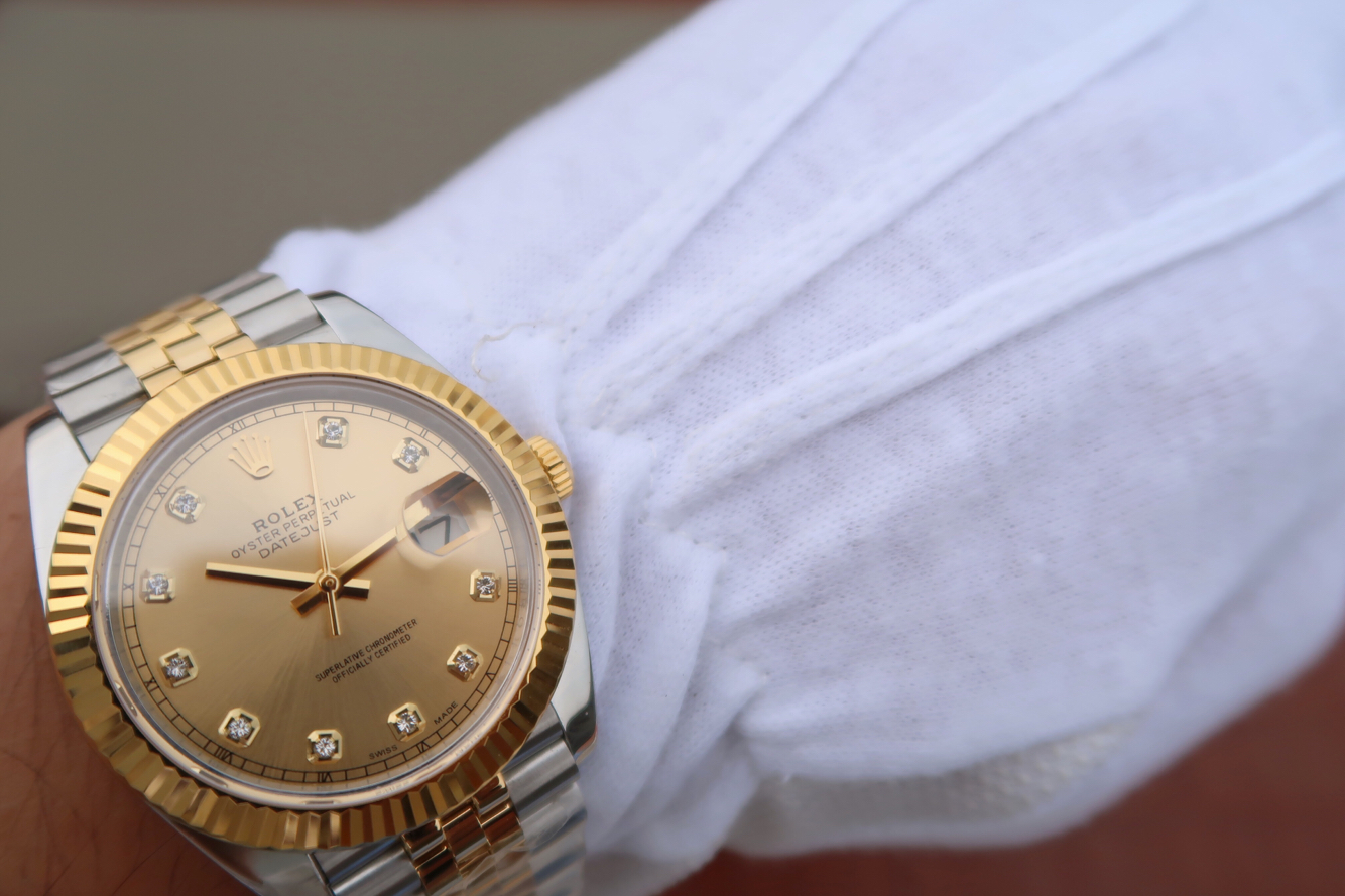 長榮廠復刻勞力士日誌型繫列126333男士機械手錶 18k包金一比一-高仿錶