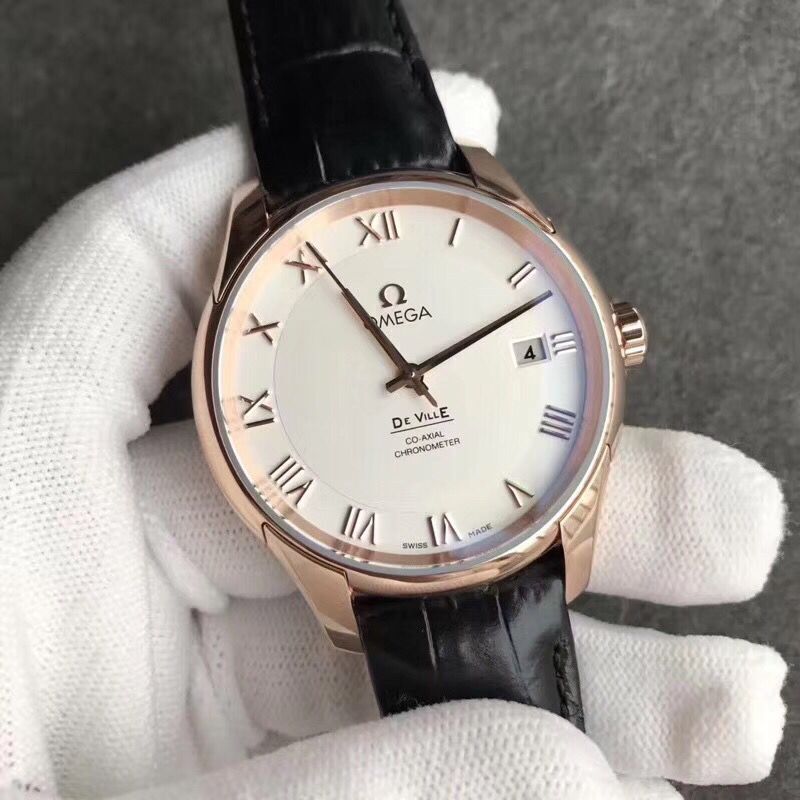 sss廠歐米茄蝶飛繫列431.53.41.21.02.001玫瑰金經典男士自動機械手錶-高仿錶