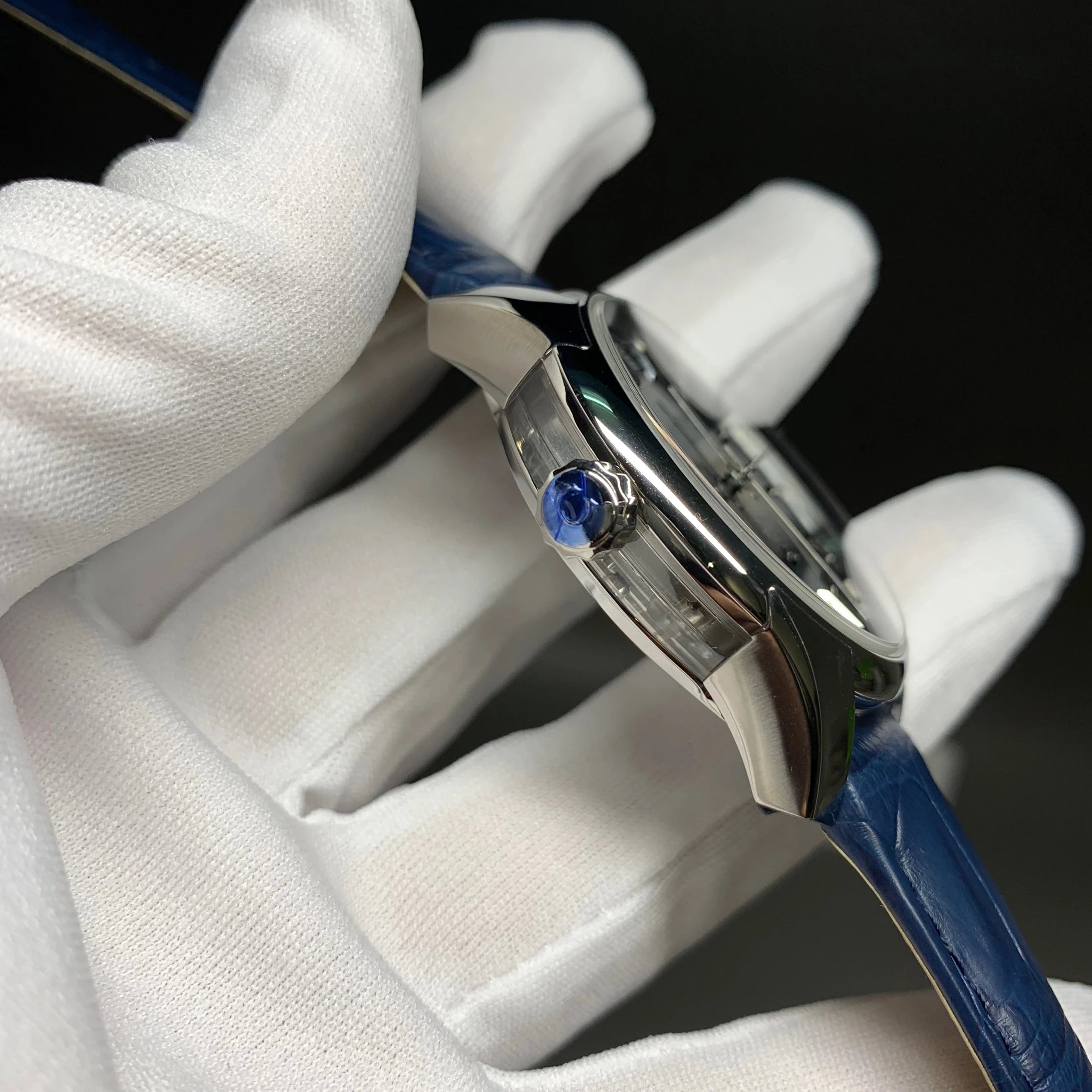 s廠歐米茄蝶飛繫列433.33.41.21.03.001明亮之藍鱷魚皮男士機械錶最好的版本-高仿錶 s廠歐米茄蝶飛繫列433.33.41.21.03.001明亮之藍鱷魚皮男士機械錶最好的版本-高仿錶