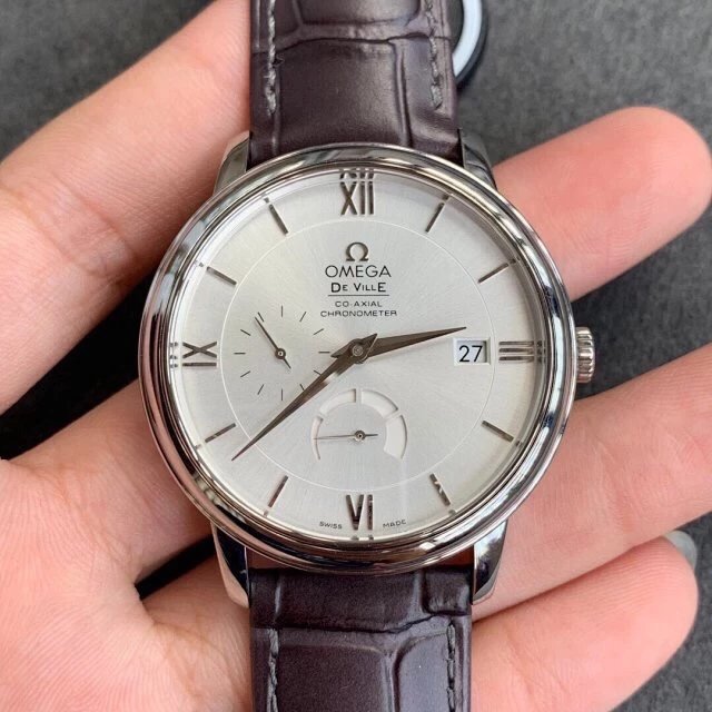 ZF廠歐米茄蝶飛系列424.13.40.21.02.001動能顯示經典白盤皮帶手表-高仿錶