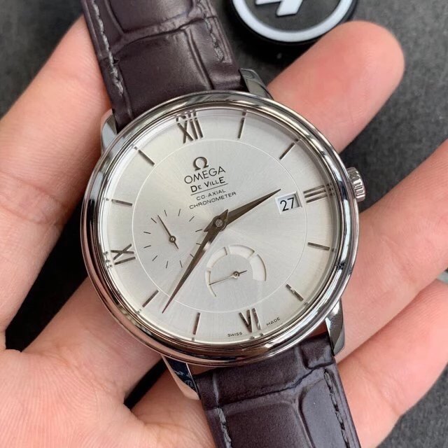 ZF廠歐米茄蝶飛系列424.13.40.21.02.001動能顯示經典白盤皮帶手表-高仿錶