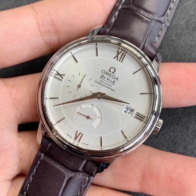 ZF廠歐米茄蝶飛系列424.13.40.21.02.001動能顯示經典白盤皮帶手表-高仿錶