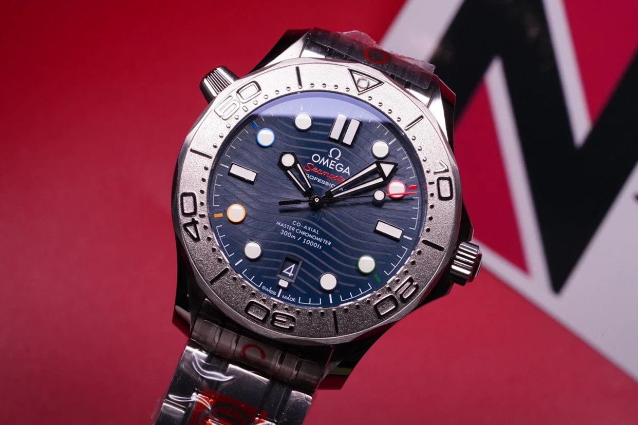 OR歐米茄海馬300系列522.30.42.20.03.001特別版藍盤鋼帶機械男表-高仿錶