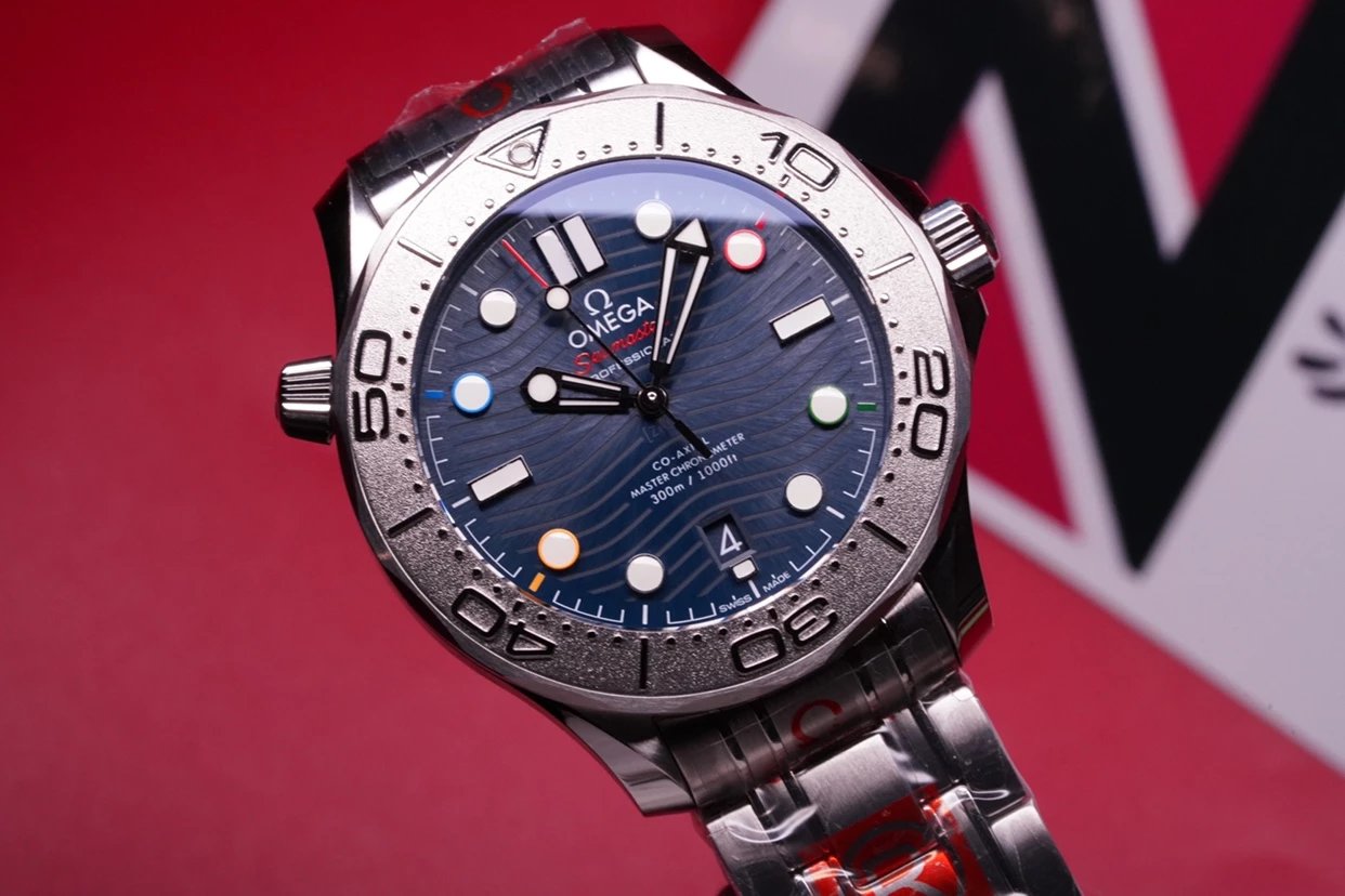 OR歐米茄海馬300系列522.30.42.20.03.001特別版藍盤鋼帶機械男表-高仿錶