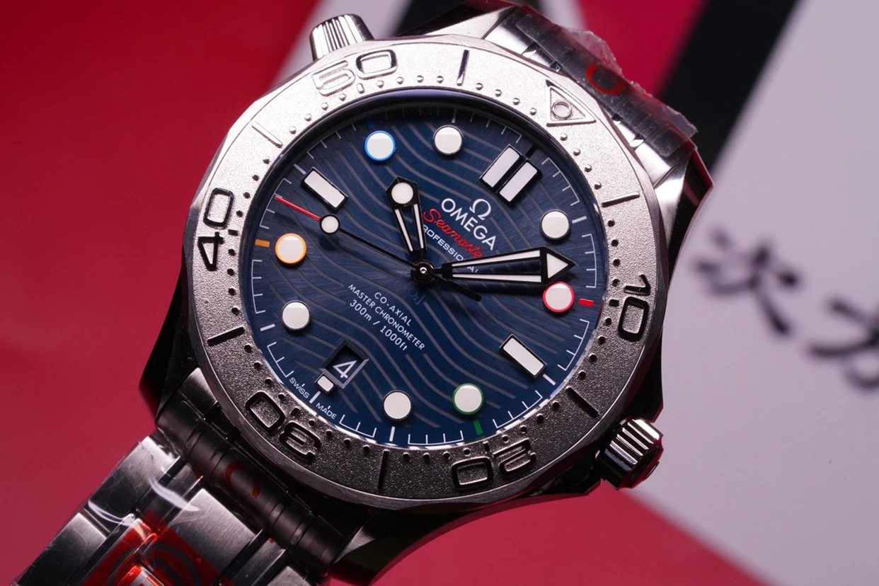 OR歐米茄海馬300系列522.30.42.20.03.001特別版藍盤鋼帶機械男表-高仿錶