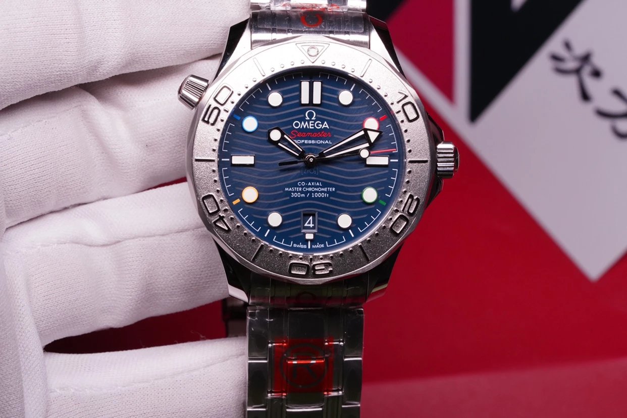 OR歐米茄海馬300系列522.30.42.20.03.001特別版藍盤鋼帶機械男表-高仿錶