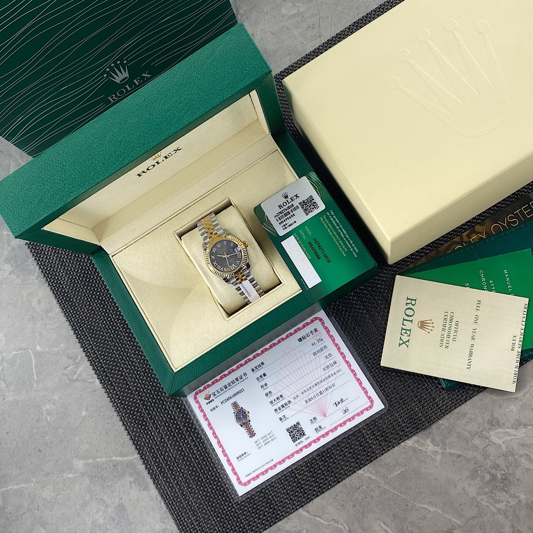 勞力士Rolex女款31尺寸日誌型腕錶最新高仿錶頂級版本-高仿錶