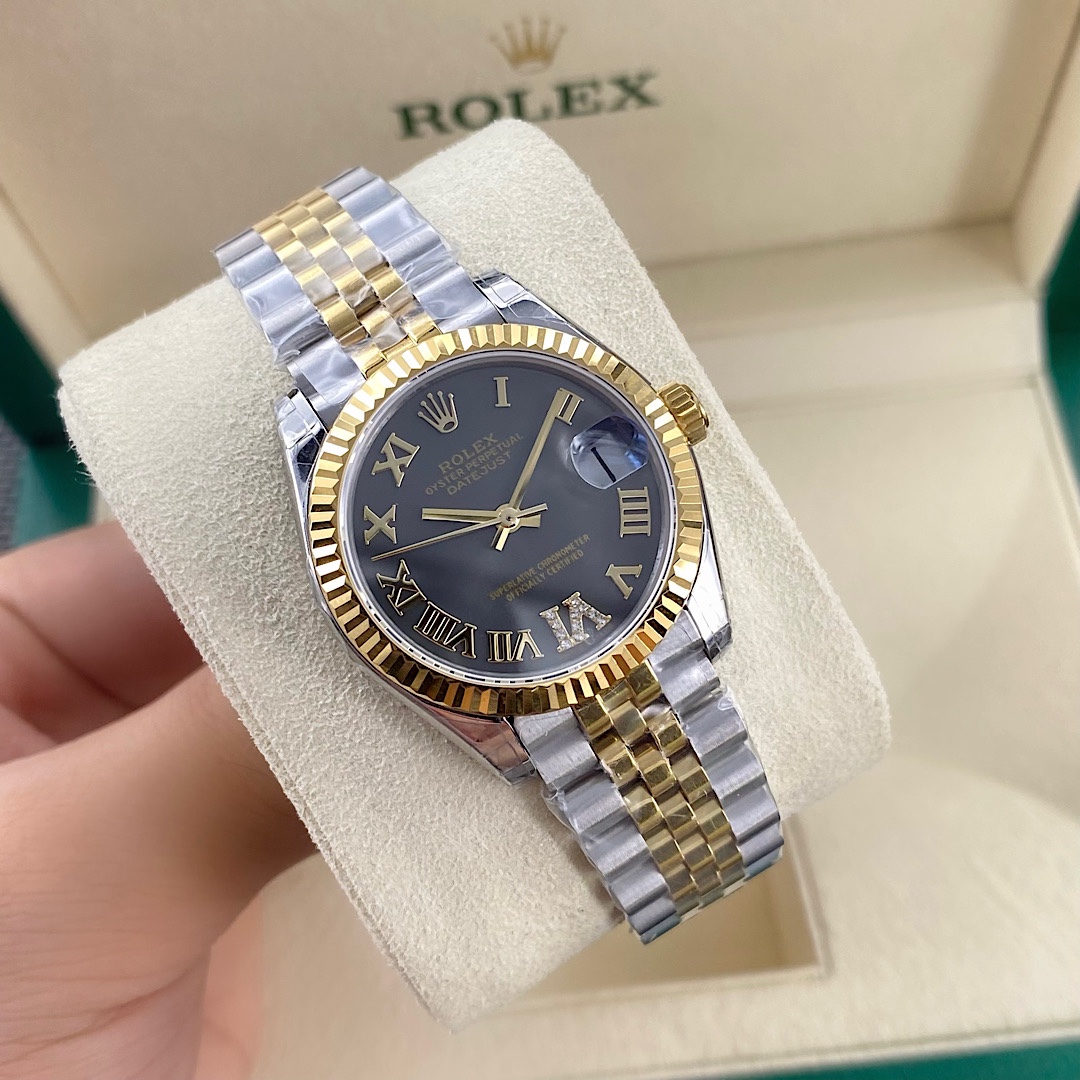 勞力士Rolex女款31尺寸日誌型腕錶最新高仿錶頂級版本-高仿錶