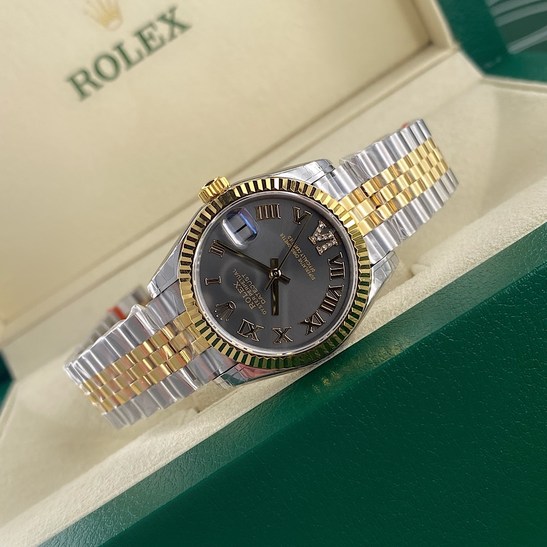 勞力士Rolex女款31尺寸日誌型腕錶最新高仿錶頂級版本-高仿錶