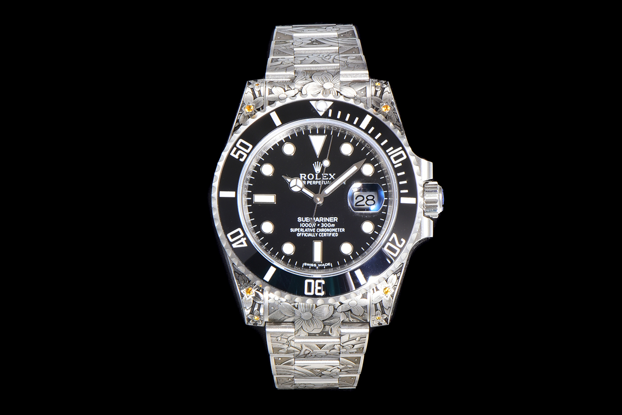 《鯉躍龍門》勞力士頂級復刻錶水鬼搭配 純手工雕花效果-高仿錶 《鯉躍龍門》勞力士頂級復刻錶水鬼搭配 純手工雕花效果-高仿錶