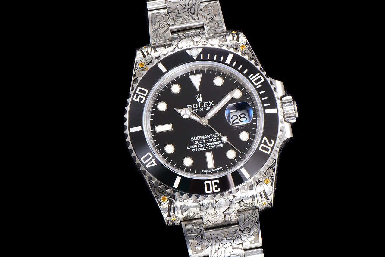 《鯉躍龍門》勞力士頂級復刻錶水鬼搭配 純手工雕花效果-高仿錶 《鯉躍龍門》勞力士頂級復刻錶水鬼搭配 純手工雕花效果-高仿錶