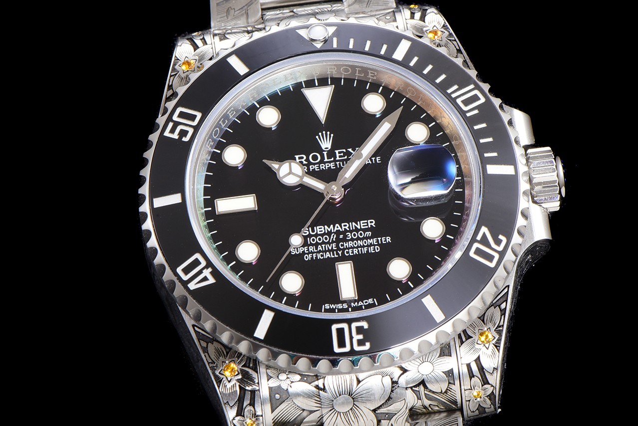 《鯉躍龍門》勞力士頂級復刻錶水鬼搭配 純手工雕花效果-高仿錶 《鯉躍龍門》勞力士頂級復刻錶水鬼搭配 純手工雕花效果-高仿錶