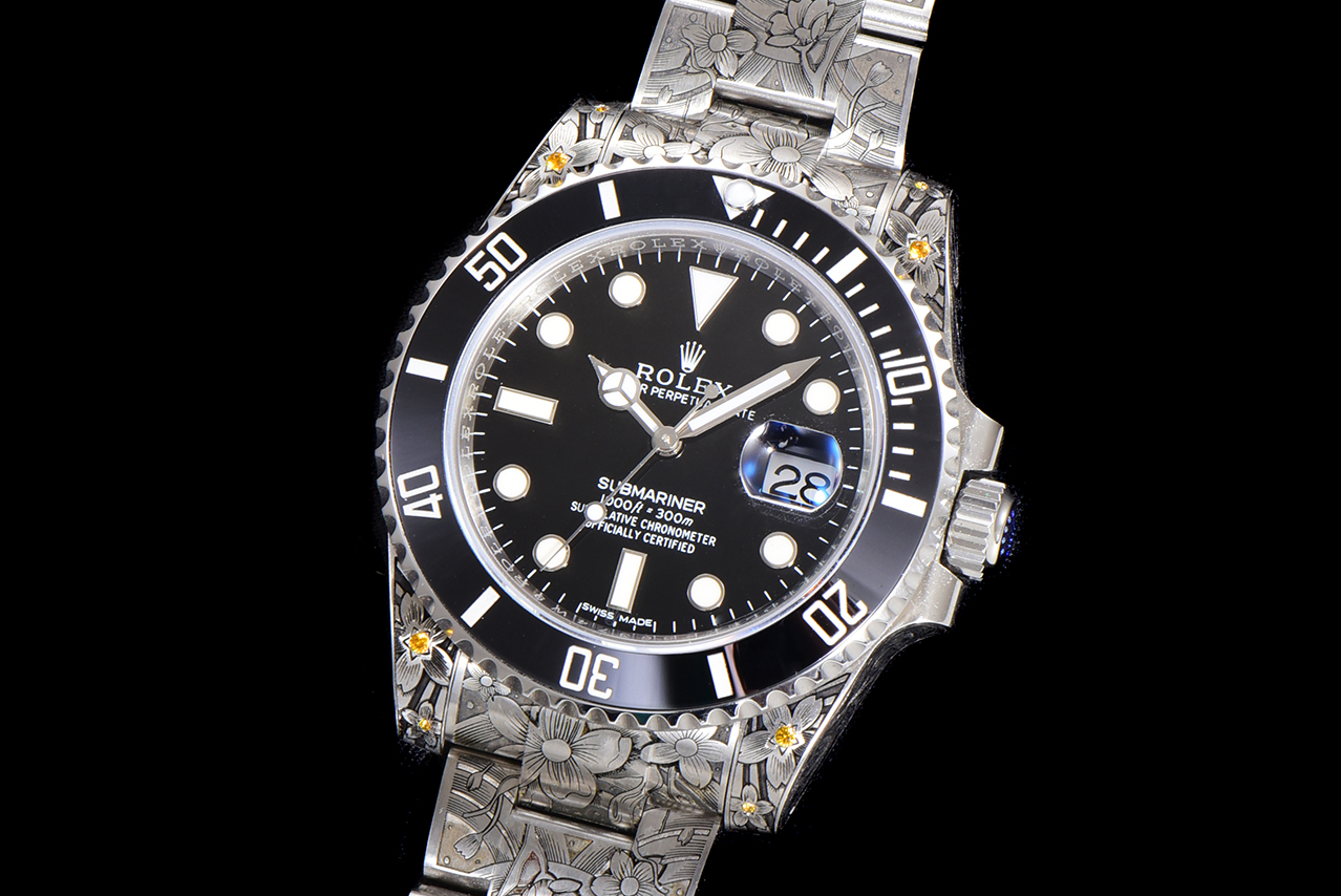 《鯉躍龍門》勞力士頂級復刻錶水鬼搭配 純手工雕花效果-高仿錶 《鯉躍龍門》勞力士頂級復刻錶水鬼搭配 純手工雕花效果-高仿錶